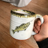 Walleye Mug with Black and Green Lip Drip
