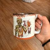 Zombie Love Mug with Bloody Black Red Lip Drip