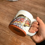 Rainbow Trout Mug with Blue and Orange Lip Drip