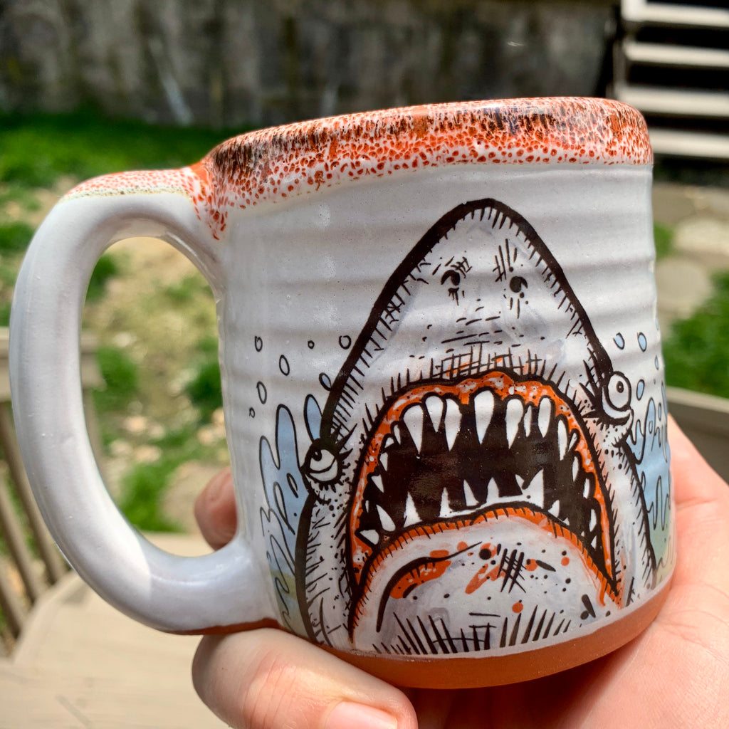 Shark Attack Blood Red Mug Lip Drip – Pittsburgh Pottery