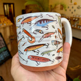 Classic Fishing Lures Mug Handmade with Original Artwork