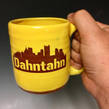 Dahntahn Pittsburgh Mug Gold Handmade in Pittsburgh by Local Yinzer Artists - Pittsburgh Pottery