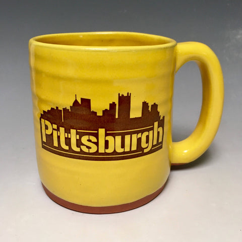 Pittsburgh Mug Gold Handmade in Pittsburgh by Local Yinzer Artists - Pittsburgh Pottery