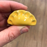 Mini Pierogi Set of 3 Magnets Gold Handmade in Pittsburgh by Local Yinzer Artists. Super Strong hold
