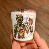 I Love You Zombie Shot Glass with Bloody Black Lip Drip