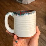 King Clown Mug with Red and Teal Lip Drip