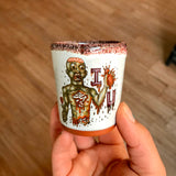 I Love You Zombie Shot Glass with Bloody Black Lip Drip