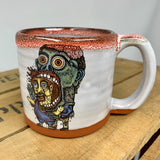 Zombie Eating Brains Small Mug with Bloody Red Lip Drip
